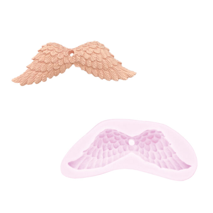 Silicone mould for casting Jesmonite wing decorations