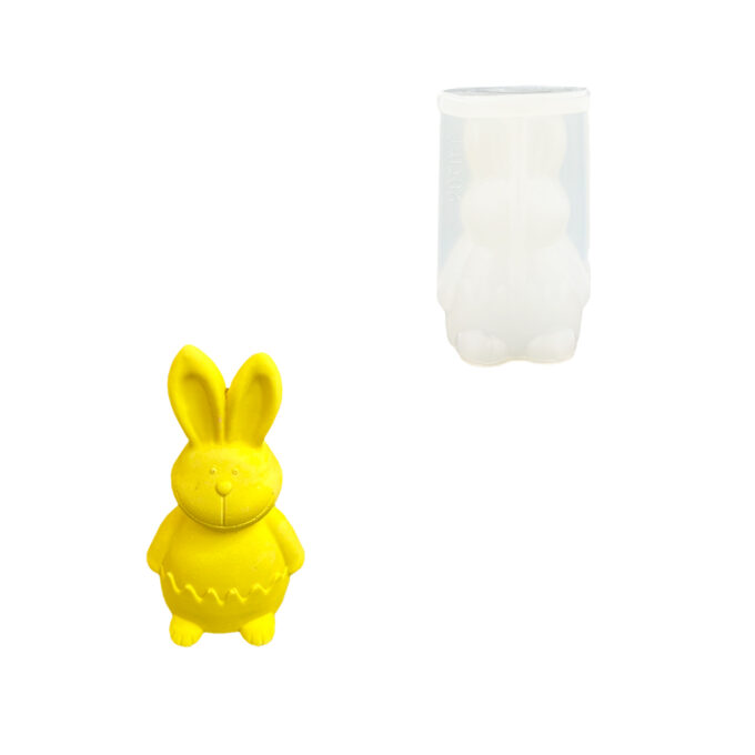 Silicone mould for casting a small Jesmonite rabbit decoration