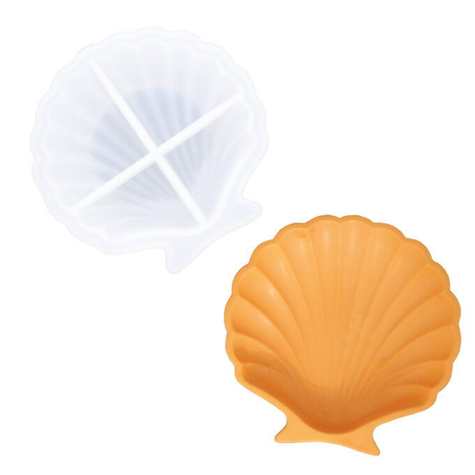 Silicone mould for casting a Jesmonite shell decoration