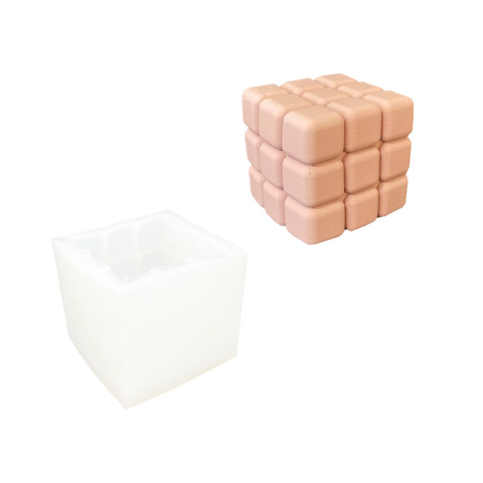 Moule en silicone pour couler un carré Jesmonite cube