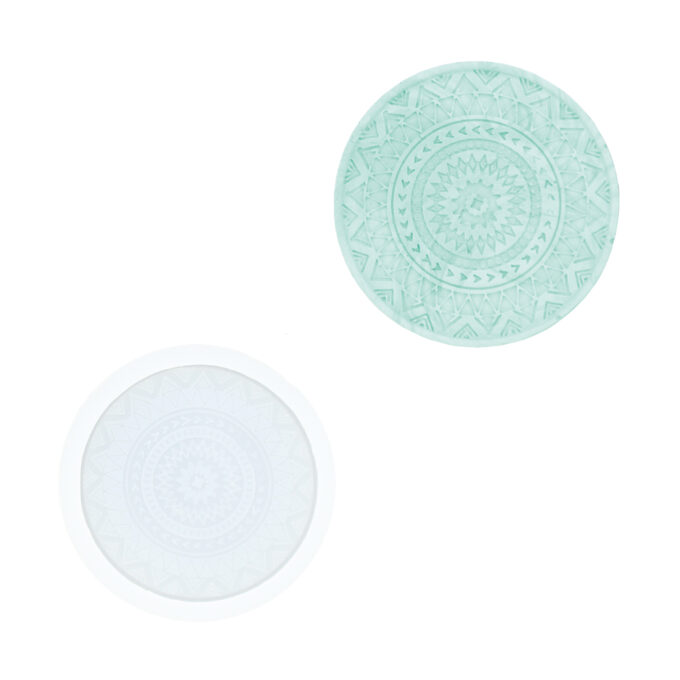 Silicone mould for casting a Jesmonite mandala coaster