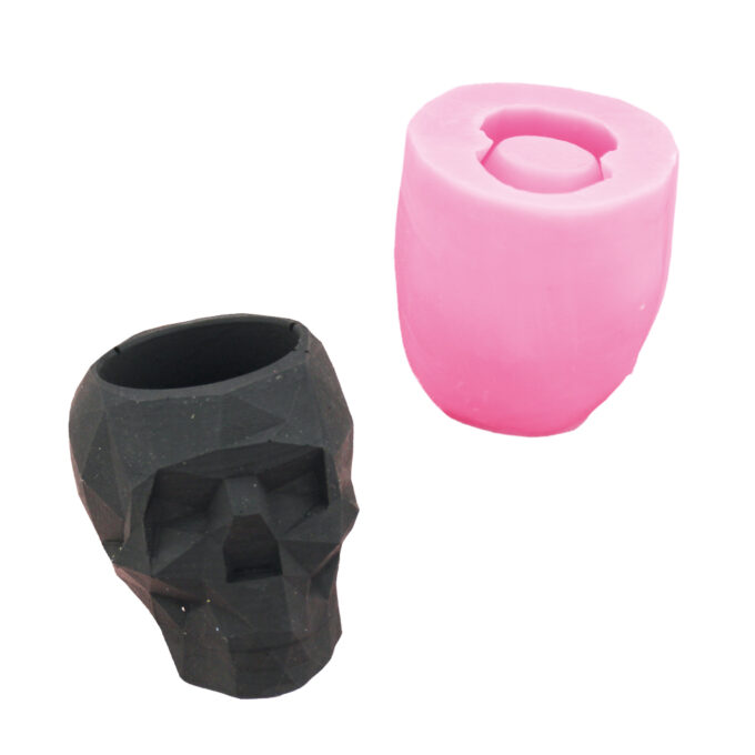 Moule en silicone pour le moulage d'une forme géométrique Jesmonite décoration de crâne