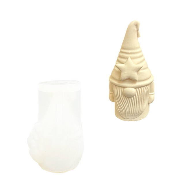 Silicone mould for casting a Jesmonite Santa Claus holding a star