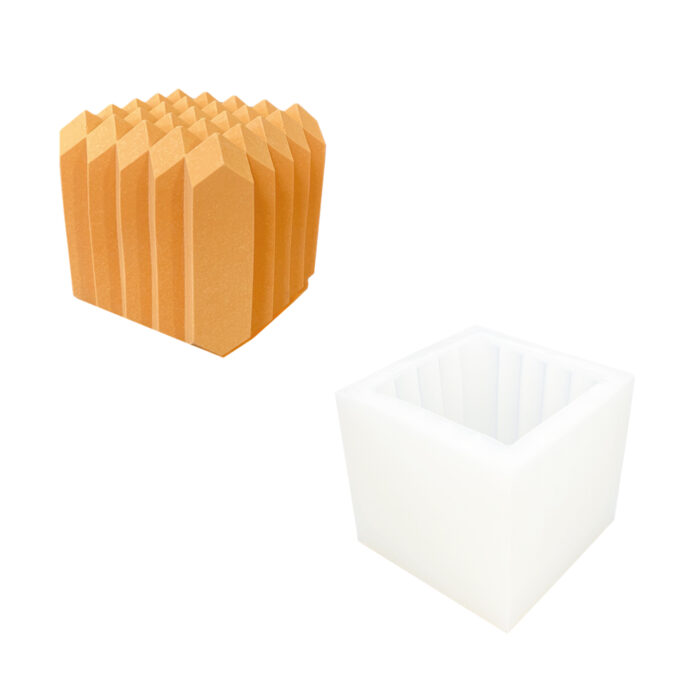 Moule en silicone pour couler un motif rayé Jesmonite cube