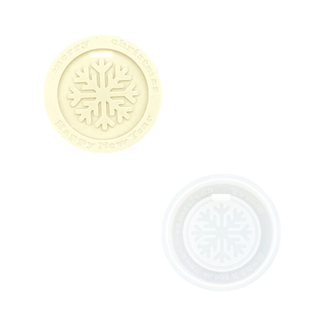 Silicone mould for casting a Jesmonite snowflake Christmas hanger