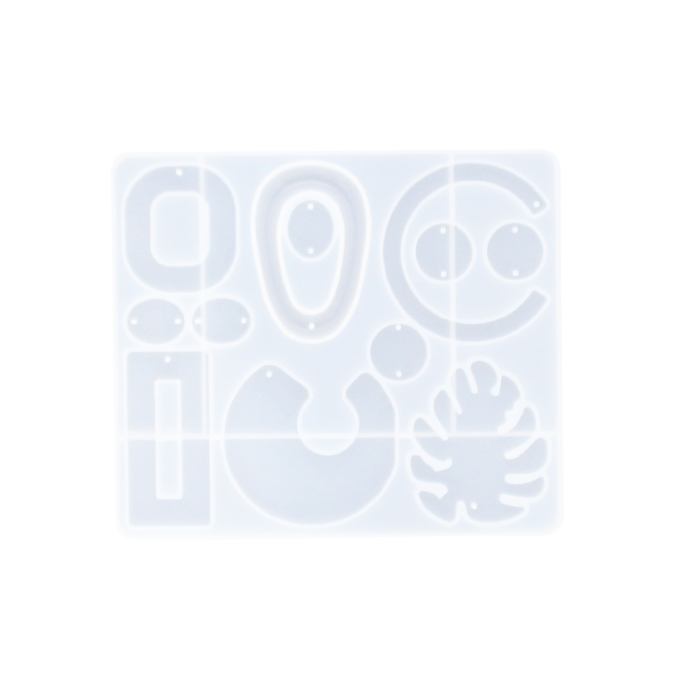 Silicone mould for casting abstract earrings in Reslin