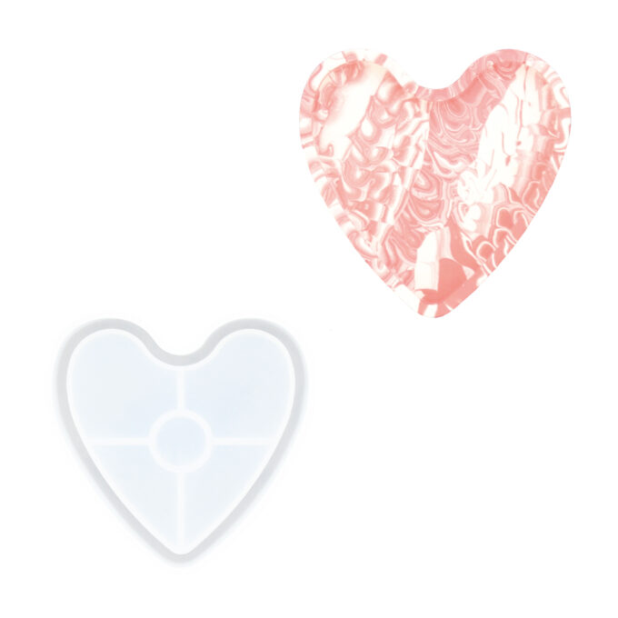 Silicone mould for casting a heart-shaped Jesmonite bowl