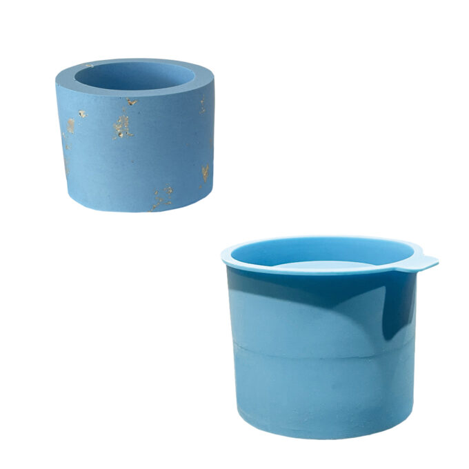 Moule en silicone pour couler une pièce ronde décorative Jesmonite pot