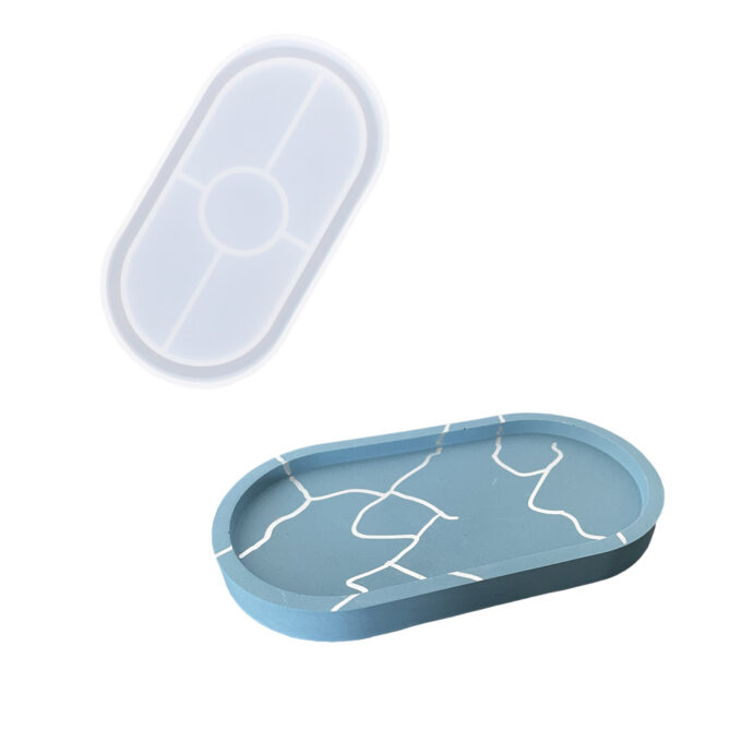 Silicone mould for casting an oval Jesmonite bowl