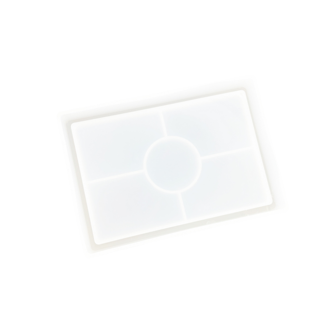Silicone mould for casting a rectangular coaster in Reslin