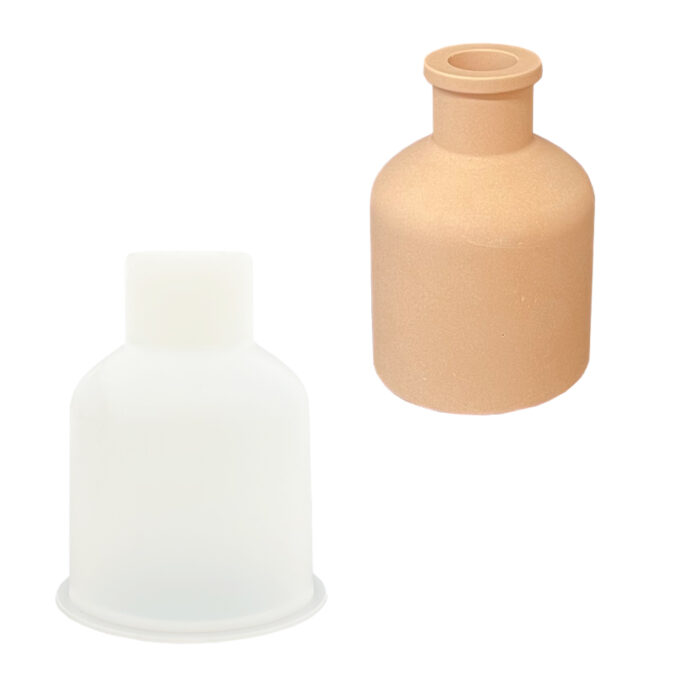Silicone mould for casting a round Jesmonite vase