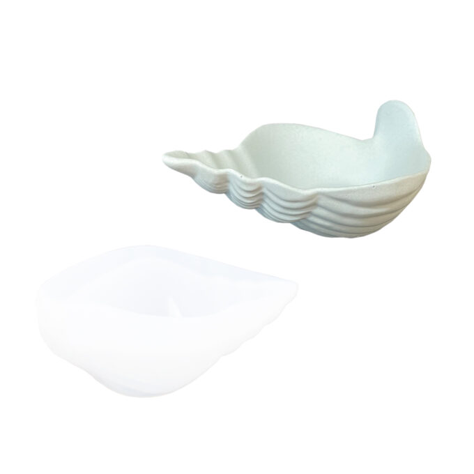 Silikonform für gießen eine muschelförmige Schale in Jesmonite