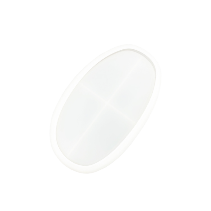 Silicone mould for casting a small oval bowl in Reslin