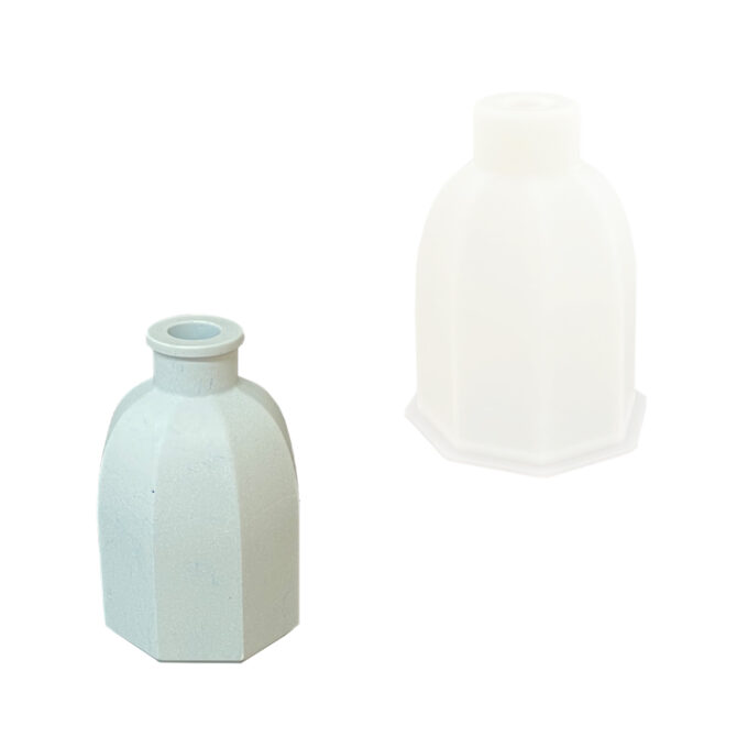 Silicone mould for casting an octagonal Jesmonite vase
