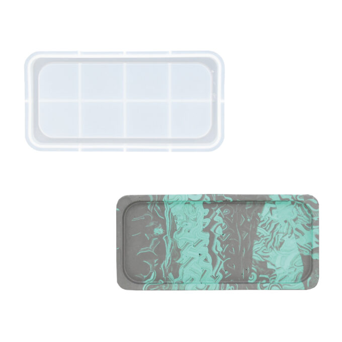 Silicone mould for casting a rectangular Jesmonite tray
