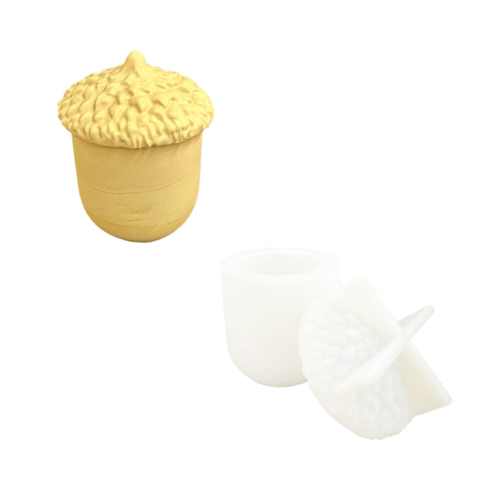 Silicone mould for casting a Jesmonite pinecone storage jar with lid