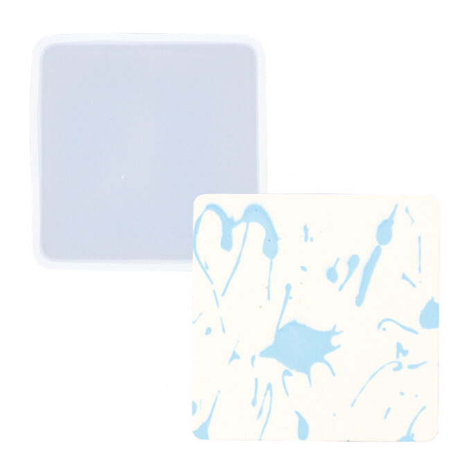 Silicone mould for casting a square Jesmonite coaster