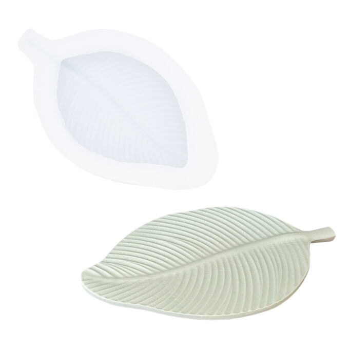 Moule en silicone pour couler une feuille décorative. Jesmonite