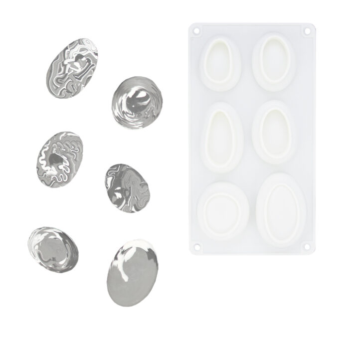 Moule en silicone à six cavités pour le moulage de motifs pavés Jesmonite carrelage