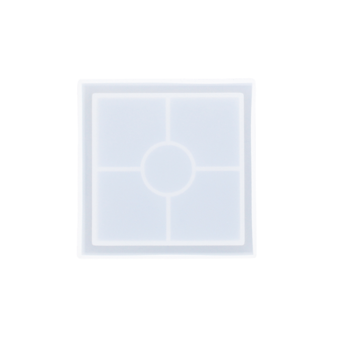 Silicone mould for casting a square coaster in Reslin casting material