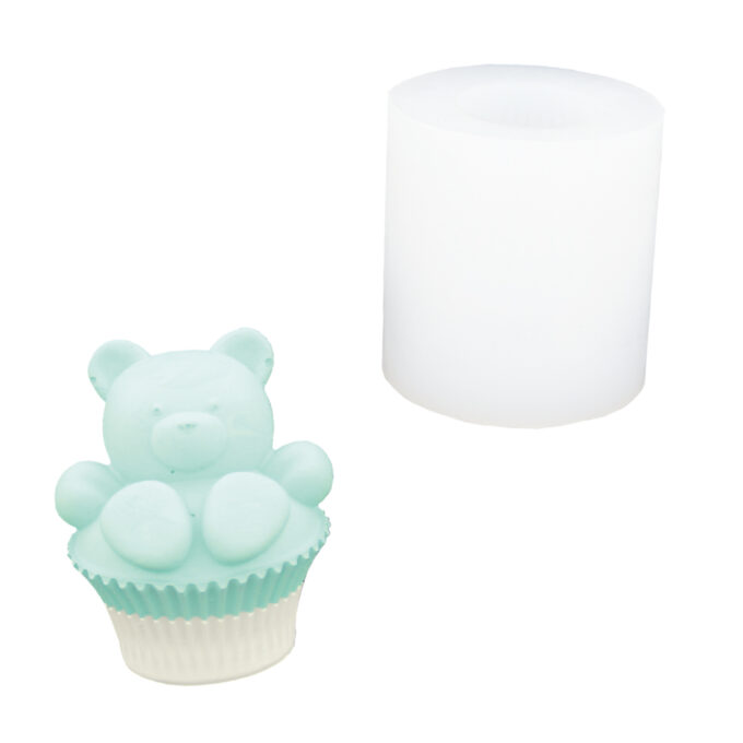 Moule en silicone pour couler un Jesmonite figurine d'ours en forme de cupcake