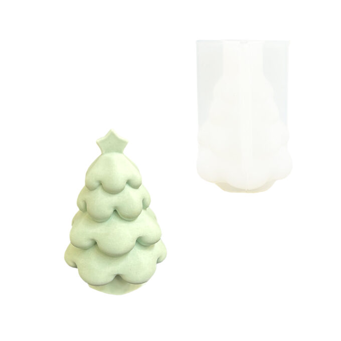 Silicone mould for casting a Jesmonite Christmas tree topped with a star