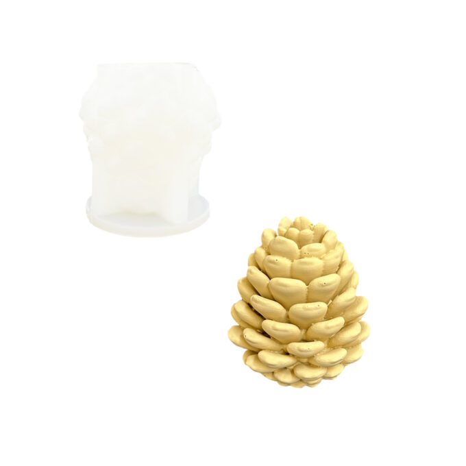 Silicone mould for casting a Jesmonite pinecone decoration
