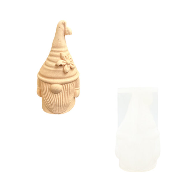 Silikonform für gießen A Jesmonite Der Weihnachtsmann hält eine Blume