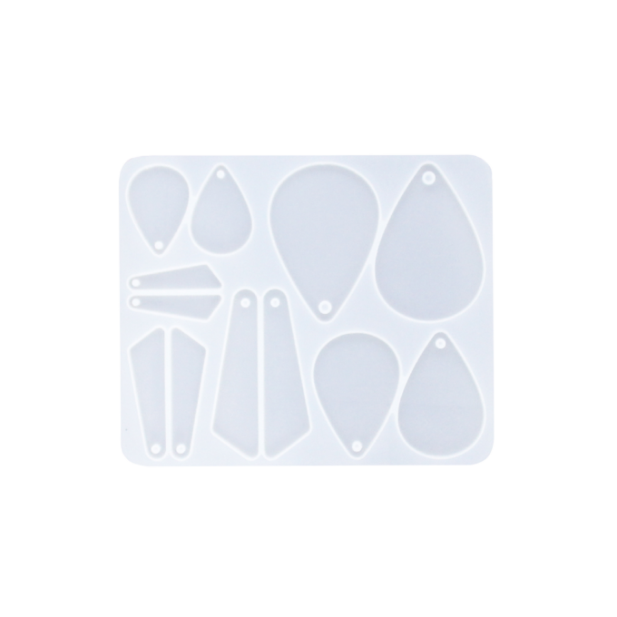 Silicone mould for casting pendant earrings in Reslin