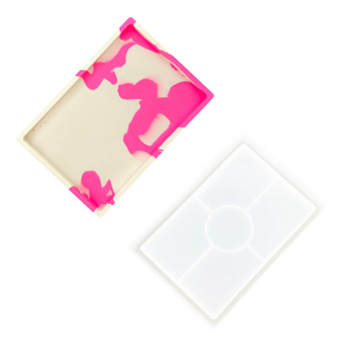 Silicone mould for casting a rectangular Jesmonite tray