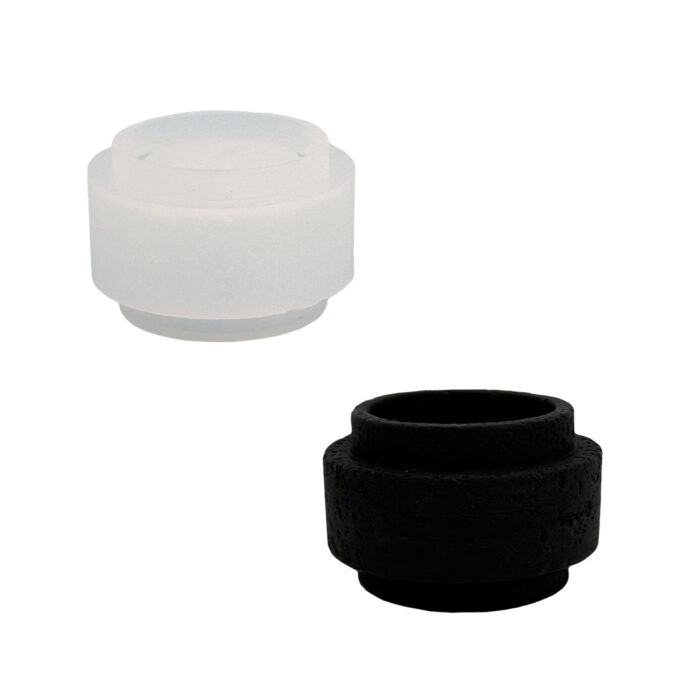 Silicone mould for casting a textured candle holder in Jesmonite or Reslin