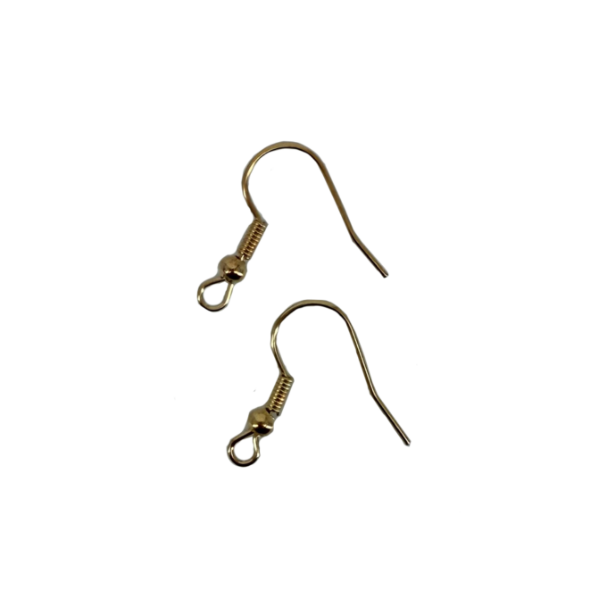 Gold metal earring hooks, 20 pieces, for Reslin jewellery making
