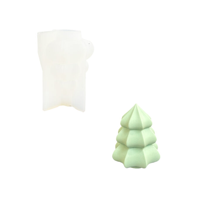 Silicone mould for casting a decorative Jesmonite Christmas tree