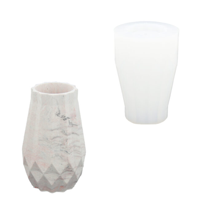 Silicone mould for casting a Jesmonite flower vase