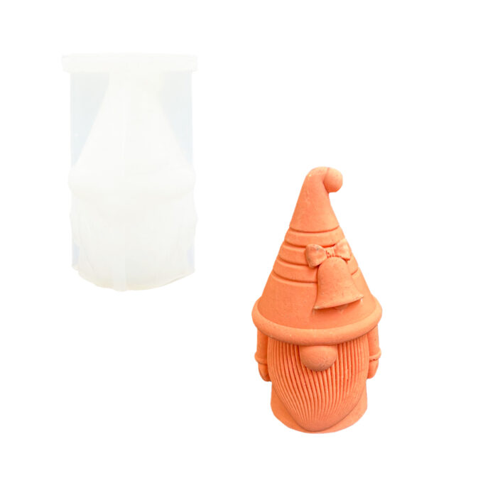 Moule en silicone pour couler un Jesmonite Le Père Noël tenant une cloche