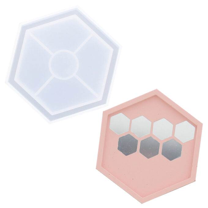 Extra sturdy silicone mould for casting hexagonal coasters
