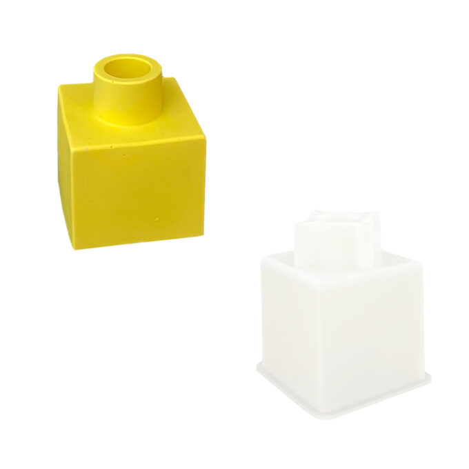 Silicone mould for casting a square vase in Jesmonite or Reslin