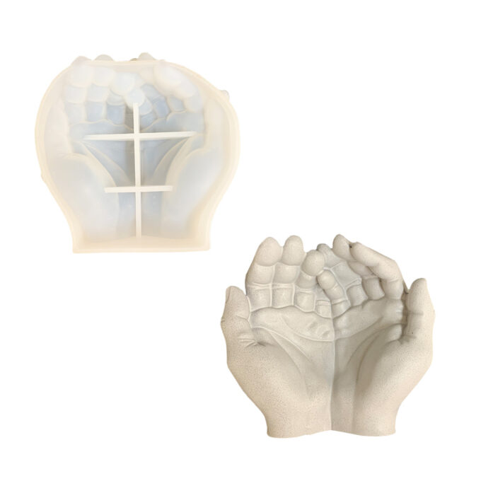 Silicone mould for casting decorative hands in Jesmonite