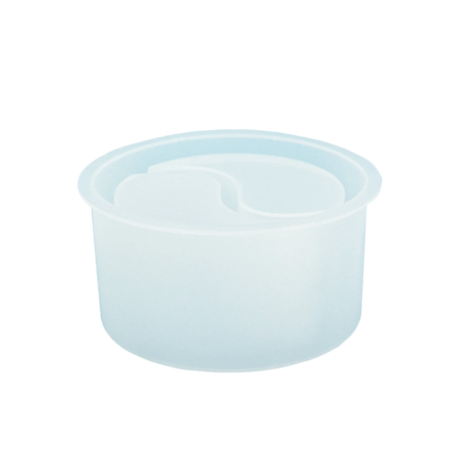Silicone mould for casting a yin yang pot in Reslin casting material