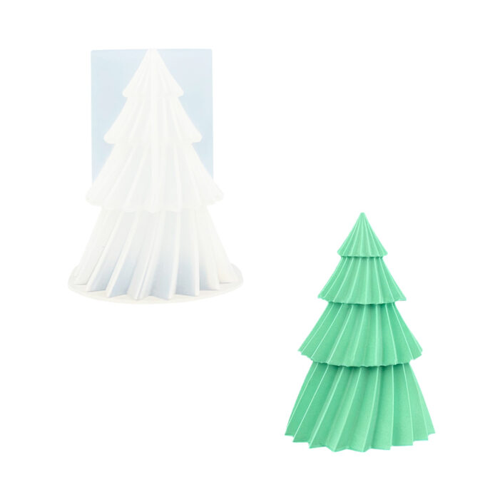 Stampo in silicone per realizzare una decorazione natalizia a forma di albero di Natale con rotazione media Jesmonite