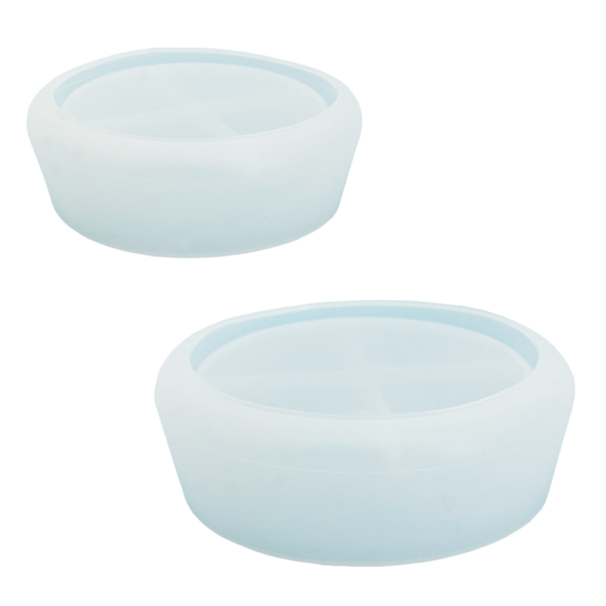 Silicone mould set for casting round bowls in Reslin casting material