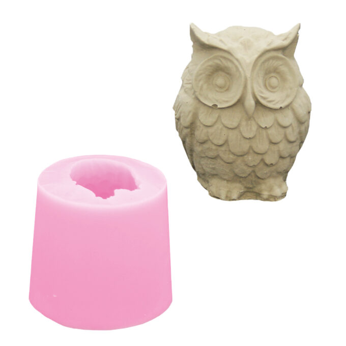 Silicone mould for casting a small Jesmonite owl figurine