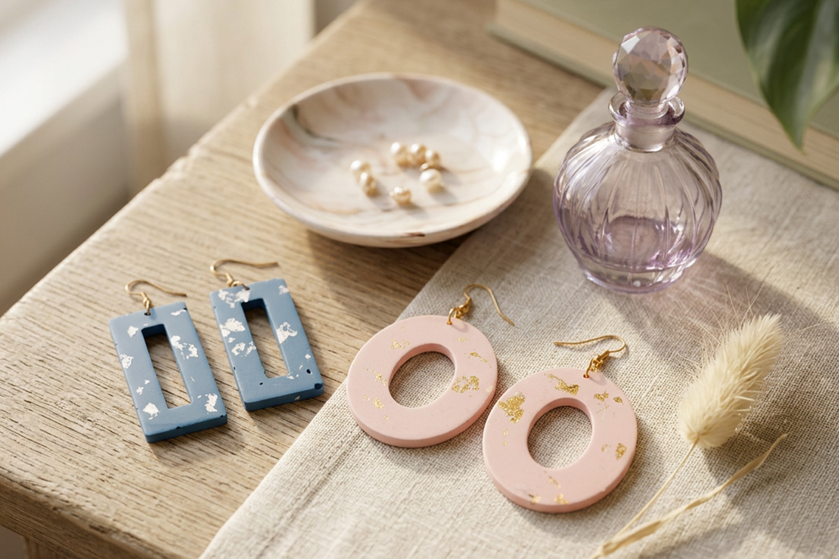 Jesmonite oorbellen en hangers