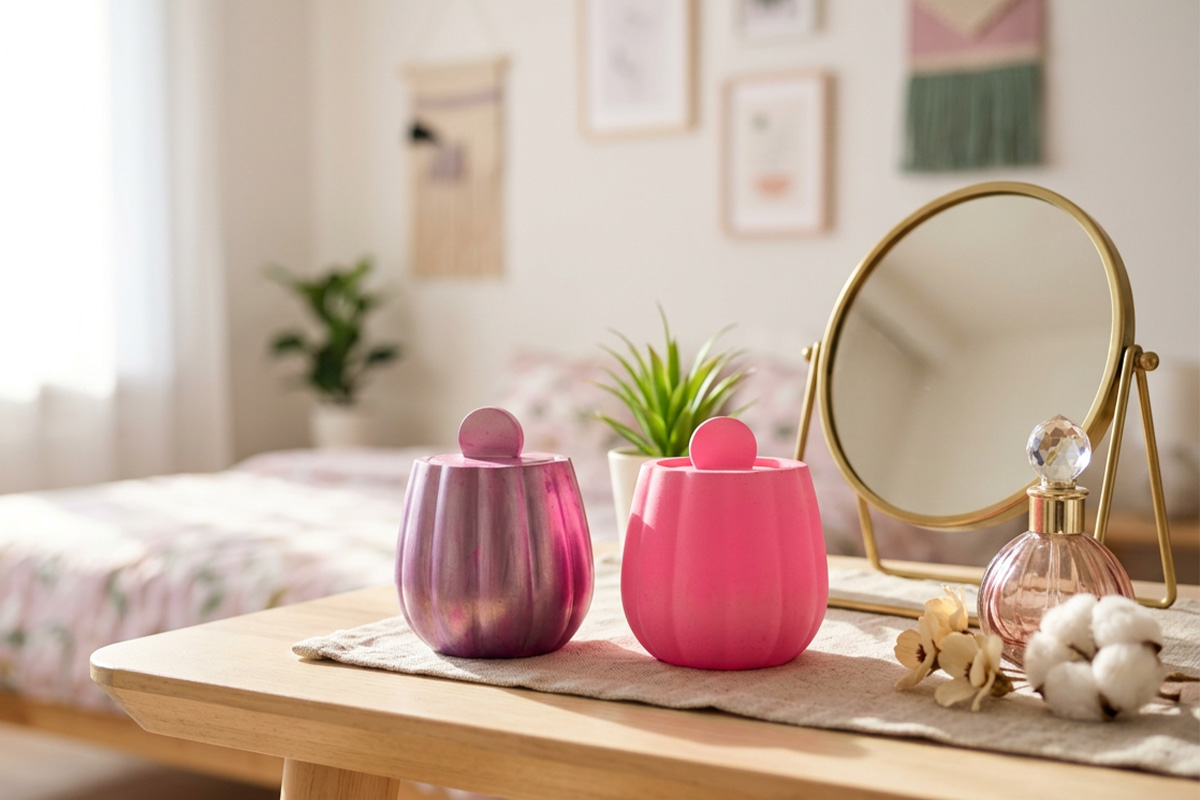 Pezzi in Jesmonite® dai colori al neon e metallizzati