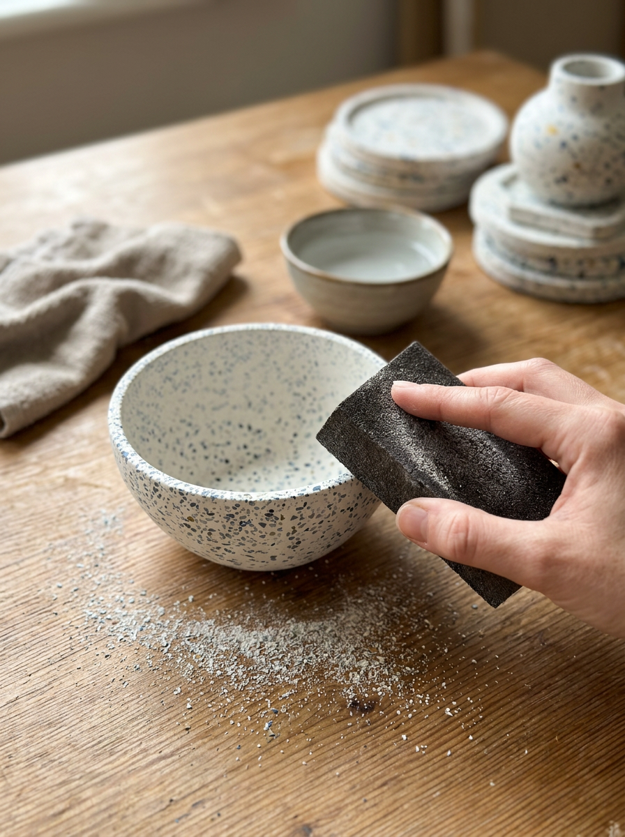 Hoe je Jesmonite® schuurt: Terrazzo, GlassRoxx en StoneRoxx onthullen